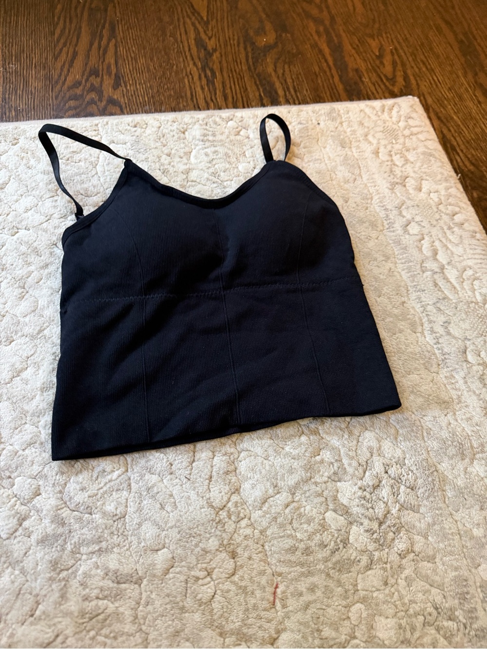 Black gold hinge Ribbed Cropped Cami Top
